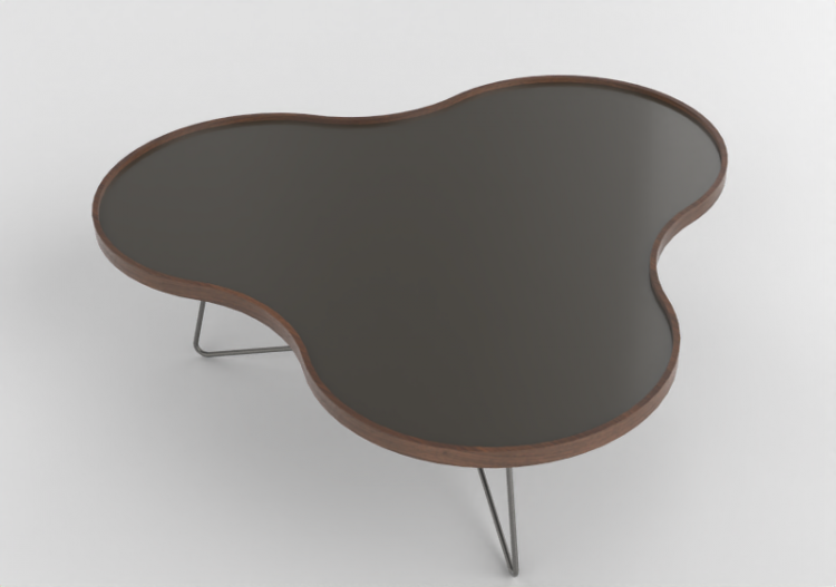 Mesinhas 3D - Mesa em forma de flor com base em aço -...