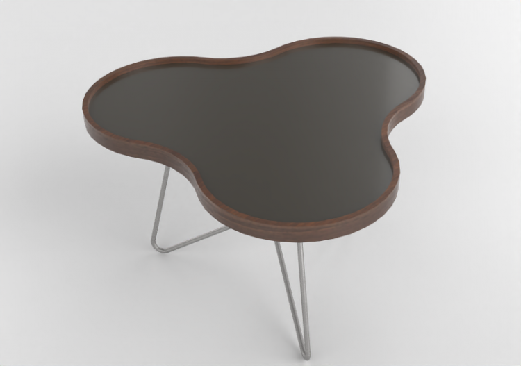 3D Coffe Tables - Flower-shaped table with steel base -...