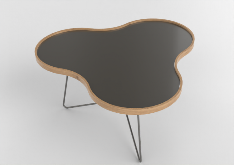 3D Tischchen - Tisch in Blumenform mit Stahlgestell -...