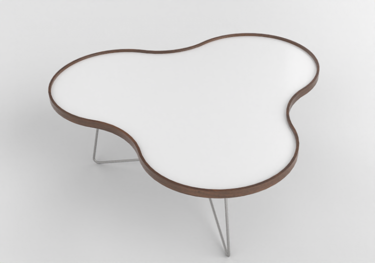3D Coffe Tables - Flower-shaped table with steel base -...