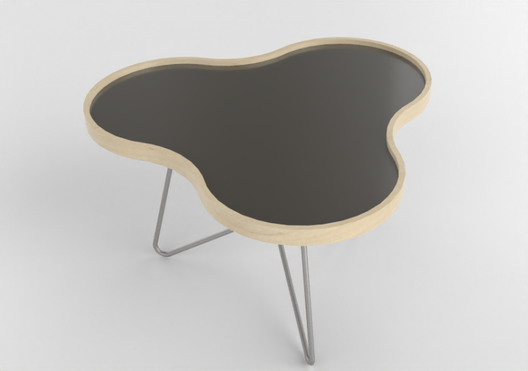 Mesitas 3D - Mesa con forma de flor y base en acero -...