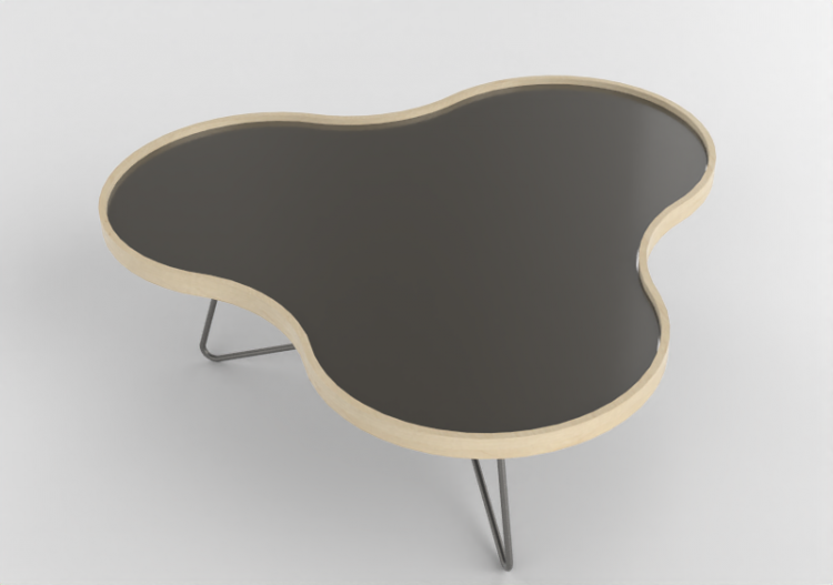 3D Coffe Tables - Flower-shaped table with steel base -...