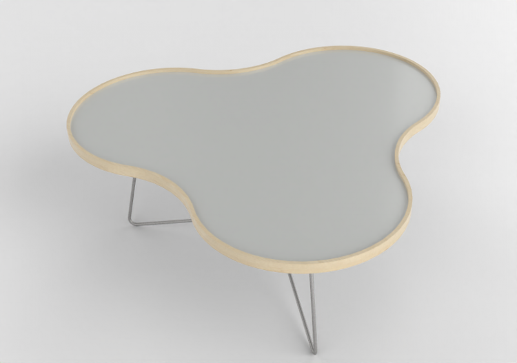 Tavolini 3D - Tavolo a forma di fiore con base in acciaio -...