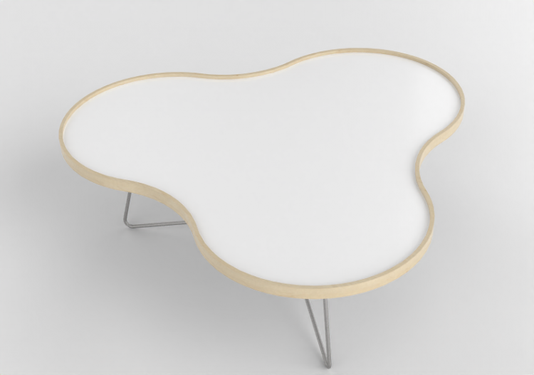 3D Coffe Tables - Flower-shaped table with steel base -...