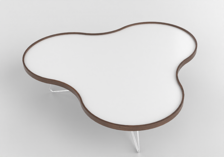 Mesitas 3D - Mesa con forma de flor y base en acero -...