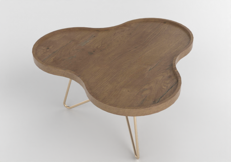 3D Coffe Tables - Flower-shaped table with steel base -...