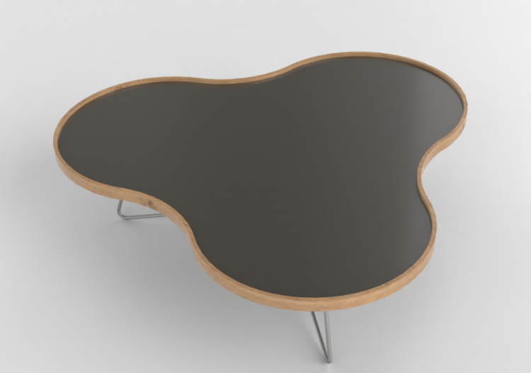 3D Coffe Tables - Flower-shaped table with steel base -...