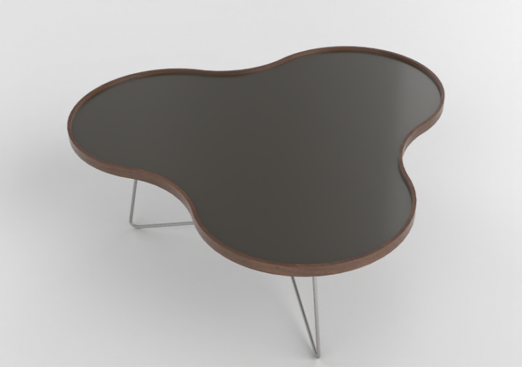 3D Coffe Tables - Flower-shaped table with steel base -...