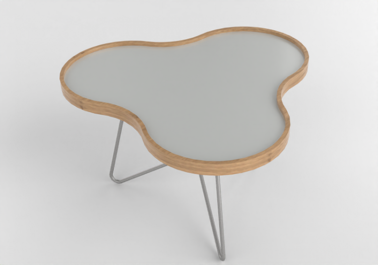 Tavolini 3D - Tavolo a forma di fiore con base in acciaio -...