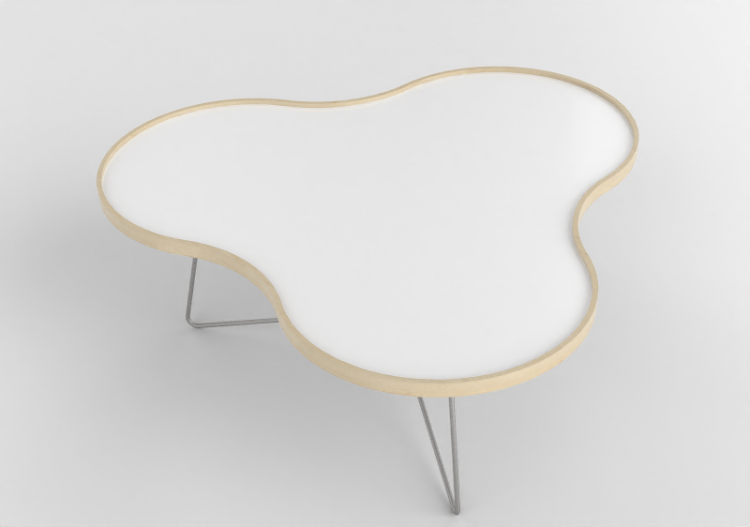 Tavolini 3D - Tavolo a forma di fiore con base in acciaio -...