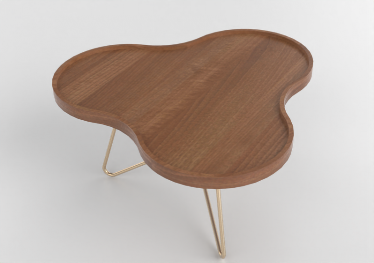 3D Coffe Tables - Flower-shaped table with steel base -...