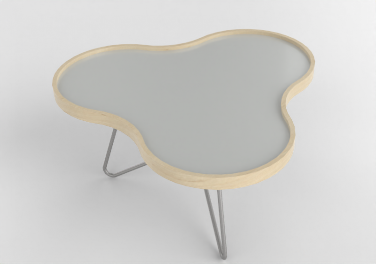 3D Tischchen - Tisch in Blumenform mit Stahlgestell -...