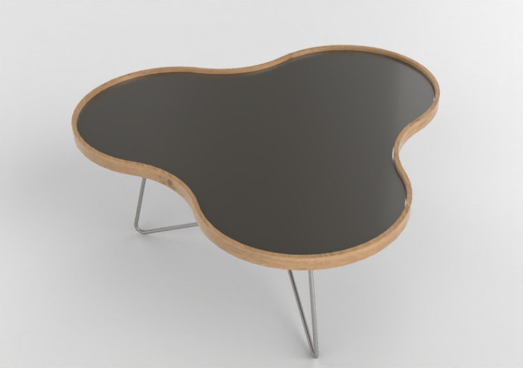 3D Coffe Tables - Flower-shaped table with steel base -...