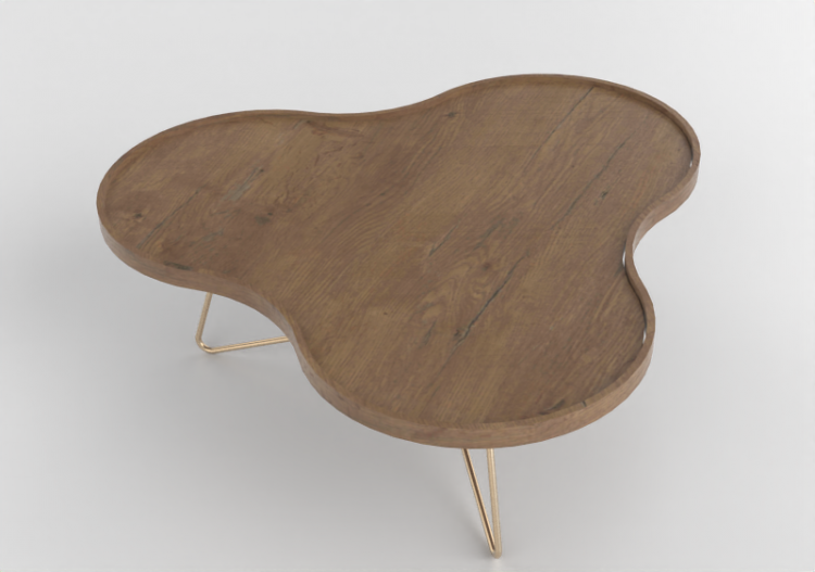 Mesinhas 3D - Mesa em forma de flor com base em aço -...