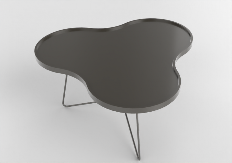 Tavolini 3D - Tavolo a forma di fiore con base in acciaio -...
