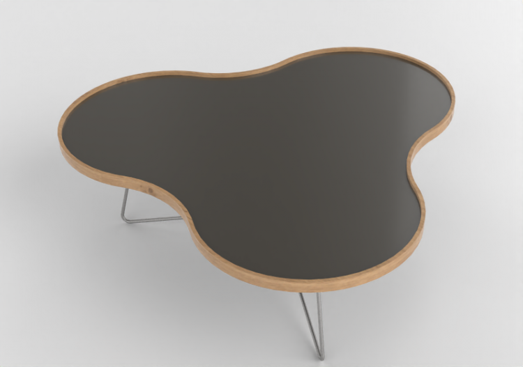 3D Coffe Tables - Flower-shaped table with steel base -...