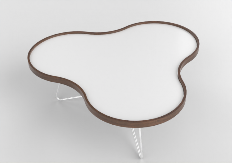 Tavolini 3D - Tavolo a forma di fiore con base in acciaio -...
