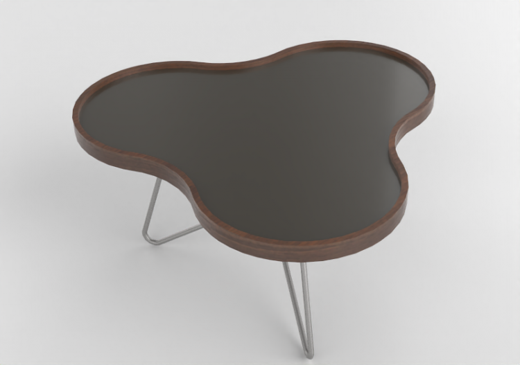 Mesitas 3D - Mesa con forma de flor y base en acero -...