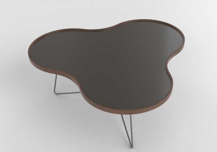 Tavolini 3D - Tavolo a forma di fiore con base in acciaio -...