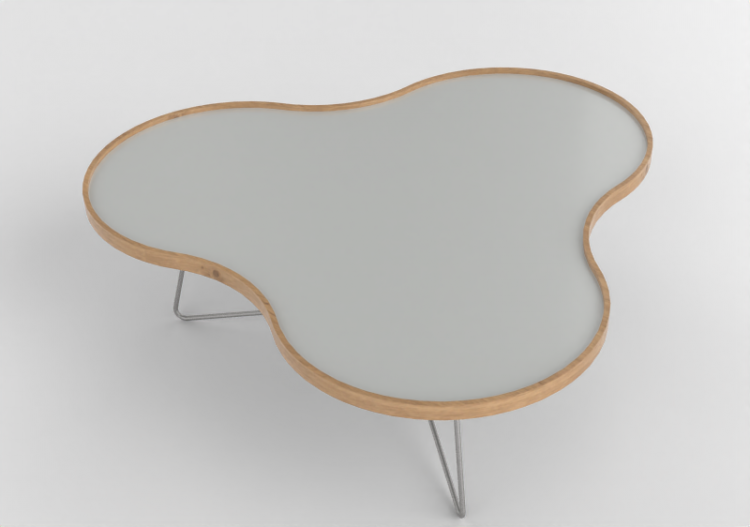 3D Coffe Tables - Flower-shaped table with steel base -...