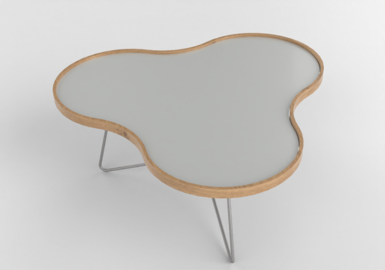 Mesitas 3D - Mesa con forma de flor y base en acero -...