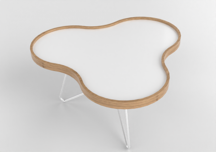 Tavolini 3D - Tavolo a forma di fiore con base in acciaio -...