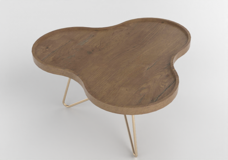 Mesinhas 3D - Mesa em forma de flor com base em aço -...