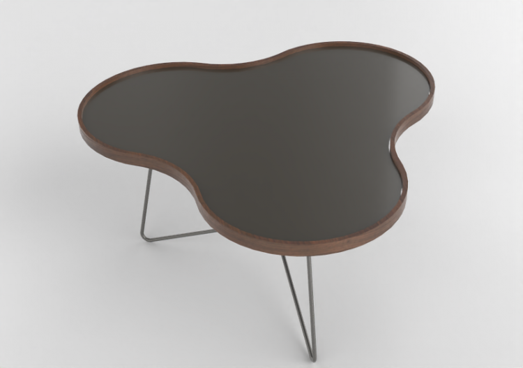 Mesinhas 3D - Mesa em forma de flor com base em aço -...