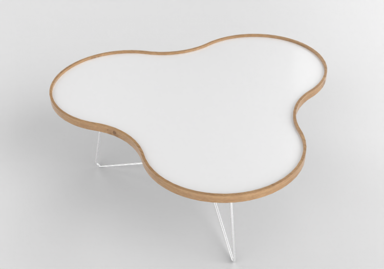 Tavolini 3D - Tavolo a forma di fiore con base in acciaio -...