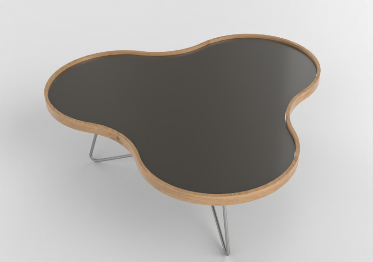 3D Coffe Tables - Flower-shaped table with steel base -...