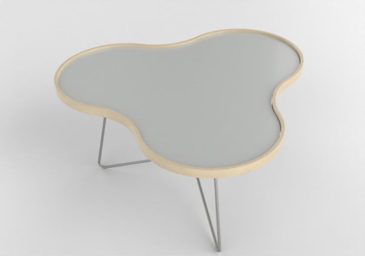 3D Coffe Tables - Flower-shaped table with steel base -...