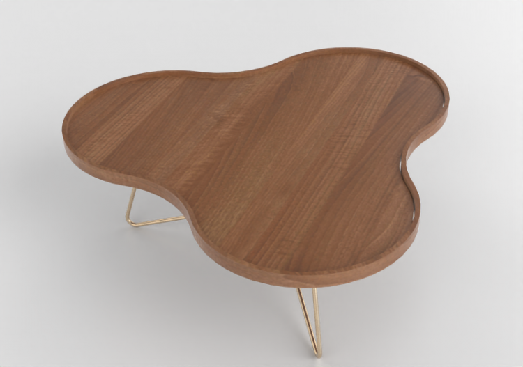 3D Coffe Tables - Flower-shaped table with steel base -...