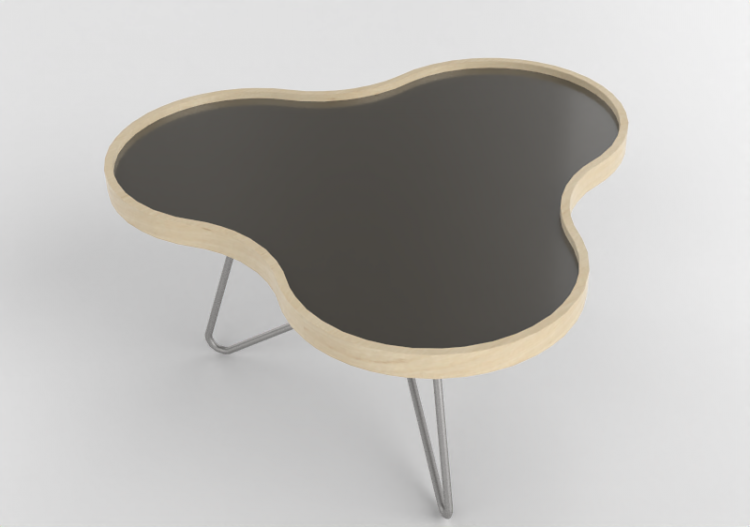 3D Coffe Tables - Flower-shaped table with steel base -...