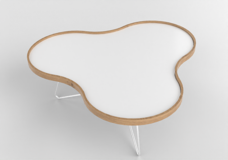 Mesitas 3D - Mesa con forma de flor y base en acero -...