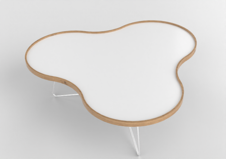 3D Tischchen - Tisch in Blumenform mit Stahlgestell -...