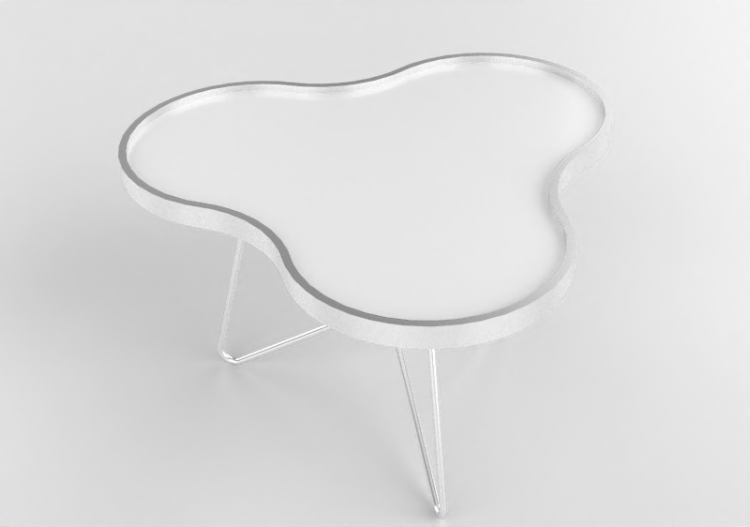 3D Coffe Tables - Flower-shaped table with steel base -...