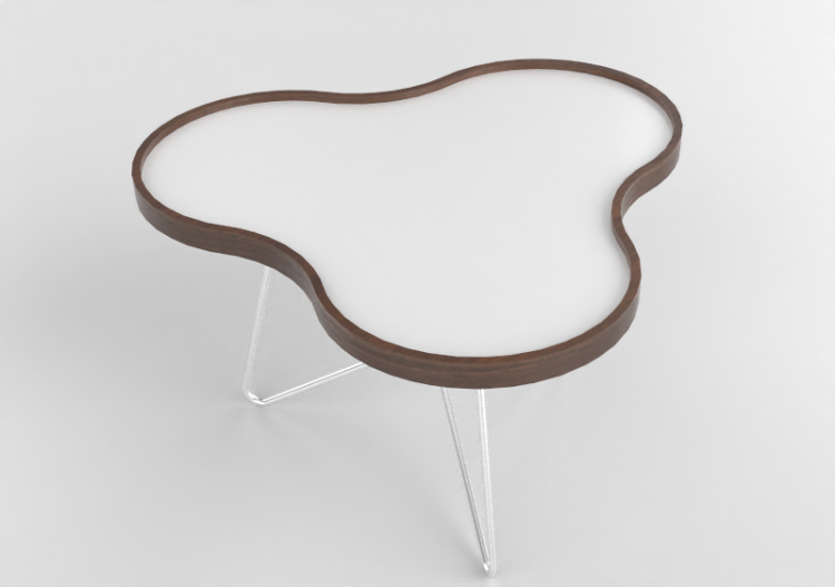 Tavolini 3D - Tavolo a forma di fiore con base in acciaio -...