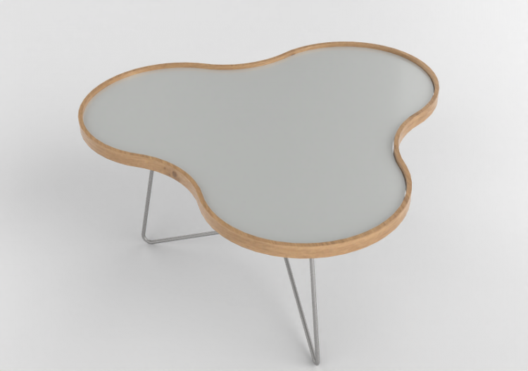Mesitas 3D - Mesa con forma de flor y base en acero -...