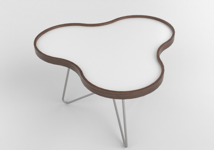 3D Tischchen - Tisch in Blumenform mit Stahlgestell -...