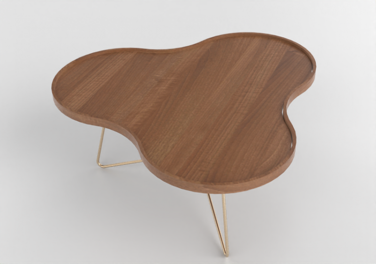 Mesinhas 3D - Mesa em forma de flor com base em aço -...