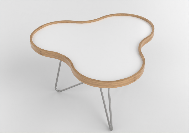 3D Coffe Tables - Flower-shaped table with steel base -...