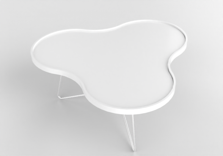 3D Coffe Tables - Flower-shaped table with steel base -...