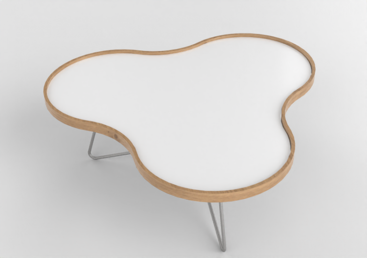 3D Coffe Tables - Flower-shaped table with steel base -...