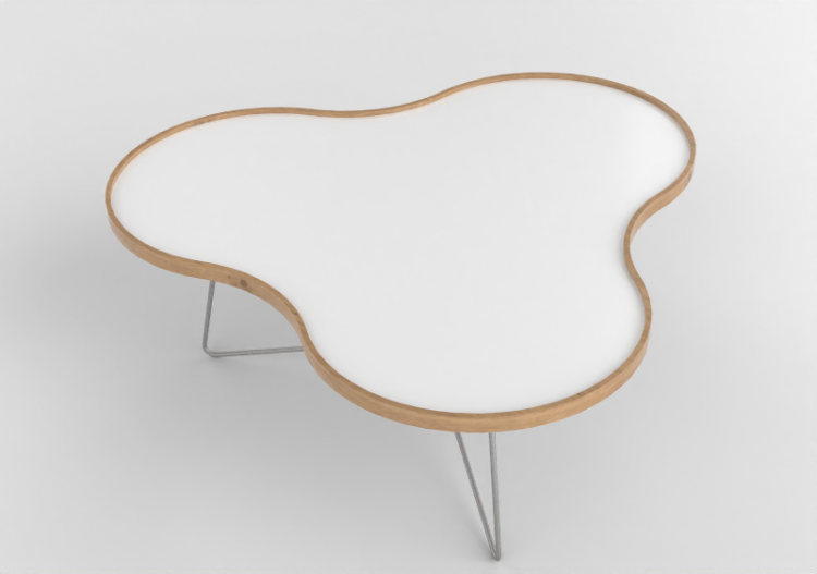 3D Tischchen - Tisch in Blumenform mit Stahlgestell -...
