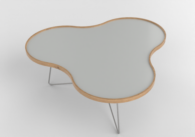 Tavolini 3D - Tavolo a forma di fiore con base in acciaio -...
