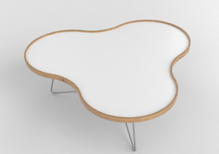 Mesitas 3D - Mesa con forma de flor y base en acero -...
