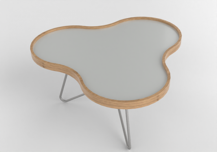 3D Coffe Tables - Flower-shaped table with steel base -...