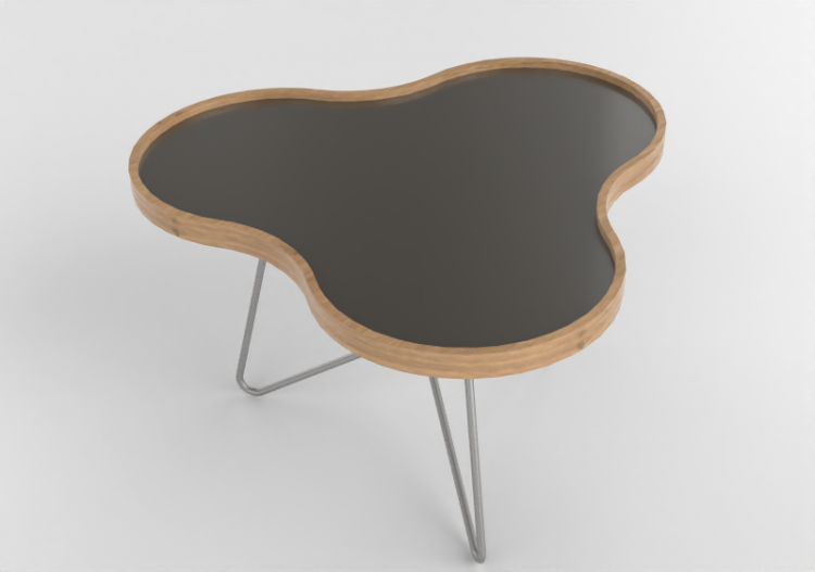 Tavolini 3D - Tavolo a forma di fiore con base in acciaio -...