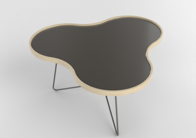 Mesinhas 3D - Mesa em forma de flor com base em aço -...