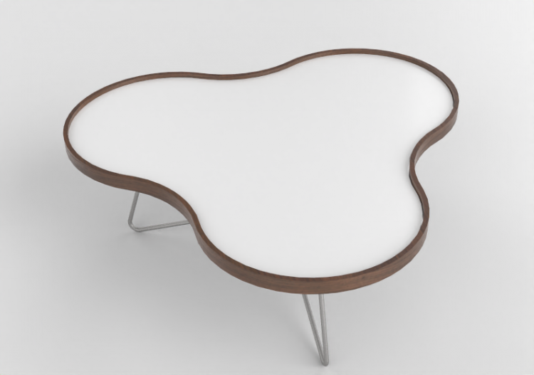 3D Coffe Tables - Flower-shaped table with steel base -...